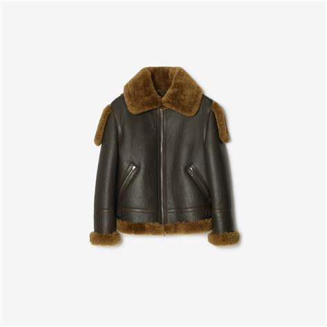 burberry shearling funnel neck aviator jacket|Burberry shearling aviator.